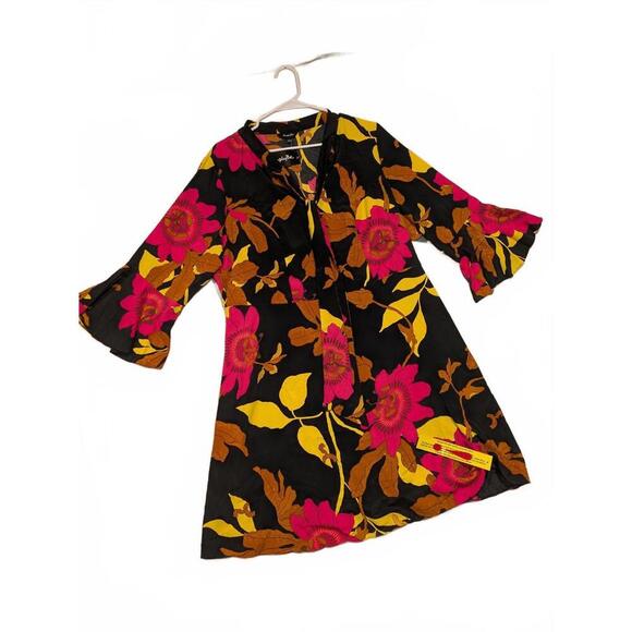 SimplyBe Vibrant Floral Dress with Bell Sleeves 22x37 Size 18 NWT - Picture 1 of 9